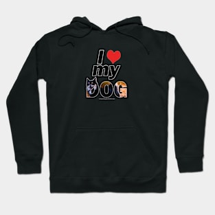 I love (heart) my dog - Chihuahua oil painting word art Hoodie